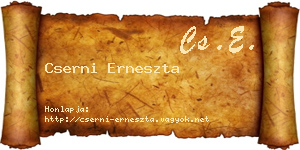 Cserni Erneszta névjegykártya